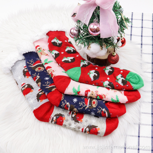 lamb wool winter fleece christmas socks